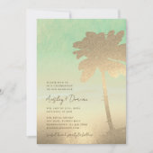 Invitation Aquarelle Sable Or Palm Tree Boho Mariage photo (Devant)