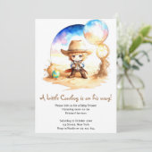 Invitation Aquarelle : Saddle Up Cowboy Baby shower (Debout devant)