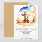 Invitation Aquarelle : Saddle Up Cowboy Baby shower (Devant / Derrière)