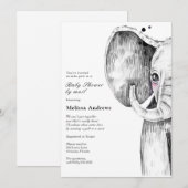 Invitation Aquarelle Safari Elephant Baby shower par mail (Devant / Derrière)