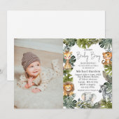 Invitation Aquarelle Safari Wild One 1er anniversaire Boy Inv (Devant / Derrière)