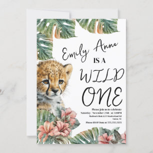 Invitation Aquarelle Safari Wild One Baby Animal Anniversaire