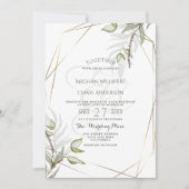 Invitation Aquarelle Sage Green Foliing (Devant)