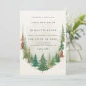 Invitation Aquarelle Sage Green Forest Mariage rustique (Debout devant)