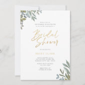 Invitation Aquarelle Sage Verdure et Fête des mariées Feuille (Devant)