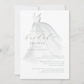 Invitation Aquarelle Sage Vert Mariage Fête des mariées robe (Devant)