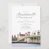 Invitation Aquarelle Saint Augustine Floride Skyline Plage (Devant)
