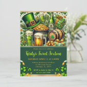 Invitation Aquarelle Saint Patrick's Day Sweet sixteen (Debout devant)