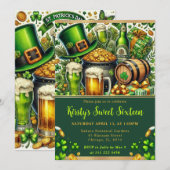 Invitation Aquarelle Saint Patrick's Day Sweet sixteen (Devant / Derrière)