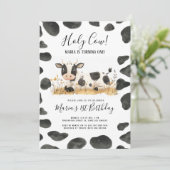 Invitation Aquarelle Saint-Vache ferme fête d'anniversaire (Debout devant)