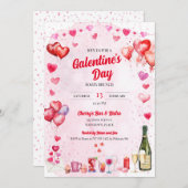 Invitation Aquarelle Saint-Valentin (Devant / Derrière)