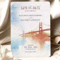 Aquarelle San Francisco Skyline Enregistrer la dat