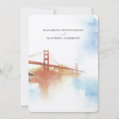 Invitation Aquarelle San Francisco Skyline Enregistrer la dat (Dos)
