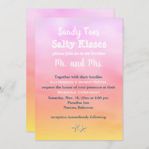 Invitation Aquarelle Sandy Toes Mariage Inviter coucher du so