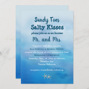 Invitation Aquarelle Sandy Toes Wedding Inviter l'étoile de m
