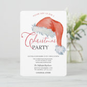 Invitation Aquarelle Santa Hat Holiday Open House (Debout devant)