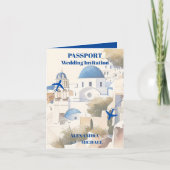 Invitation Aquarelle Santorin Destination mariage (Devant)