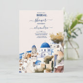 Invitation Aquarelle Santorini Destination Bride (Debout devant)