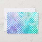 Invitation Aquarelle sarcelle Sous l'eau Sirène Merci (Dos)