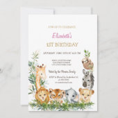 Invitation Aquarelle Sauvage Un Animaux Jungle Tropical 1er (Devant)