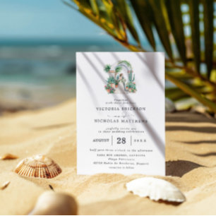 Invitation Aquarelle Sayulita Mexique Mariage