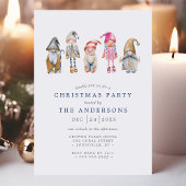 Invitation Aquarelle Scandinave Elf Gnomes Noël