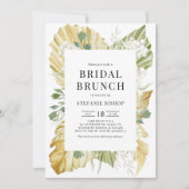 Invitation Aquarelle Séchée Palmier Feuille Bridal Brunch d'é (Devant)