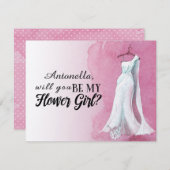 Invitation Aquarelle "Seras-tu ma fille aux fleurs" (Devant / Derrière)