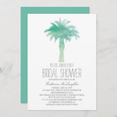 Invitation Aquarelle Serene Palm Tree | FÊTE DES MARIÉES (Devant / Derrière)