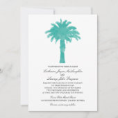 Invitation Aquarelle Serene Palm Tree | MARIAGE (Devant)