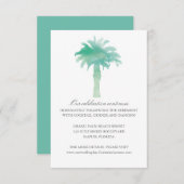 Invitation Aquarelle Serene Palm Tree | Réception (Devant / Derrière)