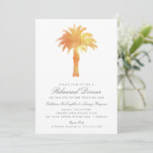 Invitation Aquarelle Serene Palm Tree | Répétition Mariage (Debout devant)
