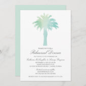 Invitation Aquarelle Serene Palm Tree | Répétition Mariage (Devant / Derrière)
