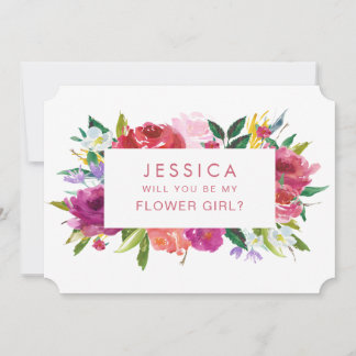 Invitation Aquarelle Serez-Vous Ma Demande Flower Girl