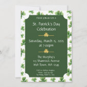 Invitation Aquarelle Shamrock St. Patrick's Day Party (Devant)