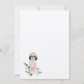 Invitation Aquarelle Shih Tzu Pet Floral Rose (Dos)