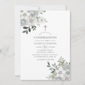 Invitation Aquarelle Silver Sage Confirmation de la florale (Devant)