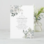Invitation Aquarelle Silver Sage Confirmation de la florale (Debout devant)