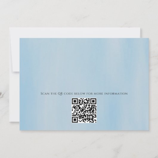 Invitation Aquarelle Simple Crabe Bleu Fête Code QR (Dos)