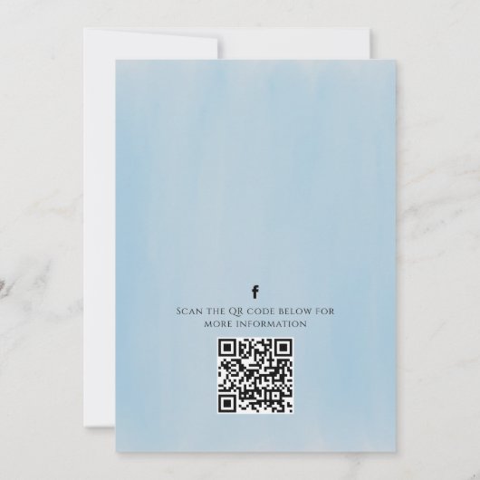 Invitation Aquarelle simple Crabe bleu QR Code Médias sociaux (Dos)