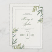 Invitation Aquarelle simple Faux Deckled Edge Wedding Invitat (Devant / Derrière)