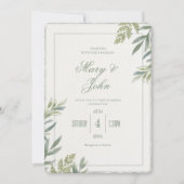 Invitation Aquarelle simple Faux Deckled Edge Wedding Invitat (Devant)