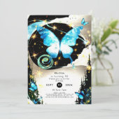 Invitation Aquarelle simple papillon Anniversaire (Debout devant)