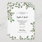Invitation Aquarelle simple Verdure| Brunch Mariage (Devant / Derrière)