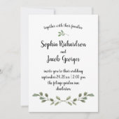 Invitation Aquarelle simple Verdure et script| Mariage (Devant)