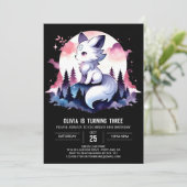 Invitation Aquarelle Simple Wolf Anniversaire (Debout devant)