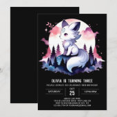 Invitation Aquarelle Simple Wolf Anniversaire (Devant / Derrière)