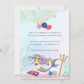 Invitation Aquarelle Sirène Anniversaire Fête Photo Invitatio (Devant)