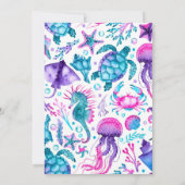 Invitation Aquarelle Sirène Jumelle Soeurs d'Anniversaire (Dos)