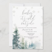 Invitation Aquarelle Snowflakes Froid à l'extérieur du Baby s (Devant)